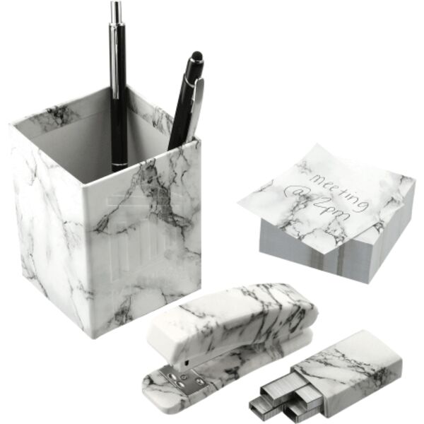 4 Piece Faux Marble Desktop Set Thumbnail