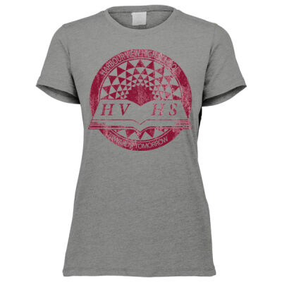 Distressed HVHS Retro Crest Tee "Sizing Runs small" - Ladies  Thumbnail